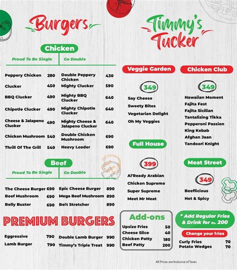 timmy z menu